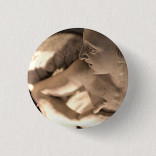 Badge Rond 2,50 Cm Marble Angel Sculpture Art Imprimer