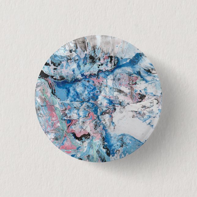 Badge Rond 2,50 Cm Marbre Abstrait moderne look rose bleu violet (Devant)