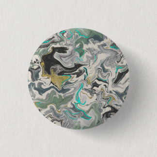 Badge Rond 2,50 Cm Marbrure de pierre avec veines de turquoise 1 1/4"
