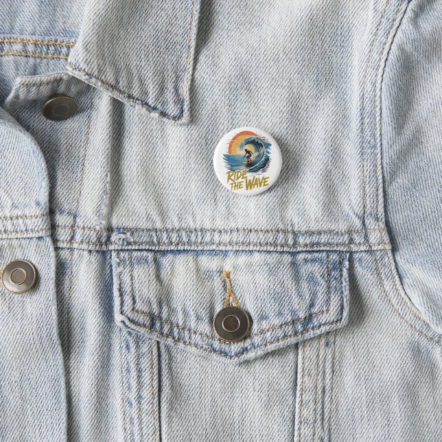 Badge Rond 2,50 Cm Marcher la vague (En situation)