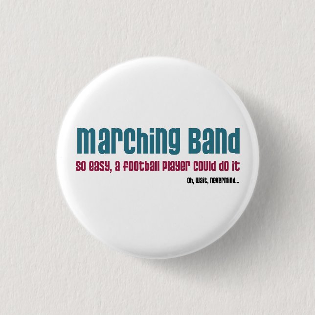 Badge Rond 2,50 Cm Marching Band. Si Facile, (Devant)