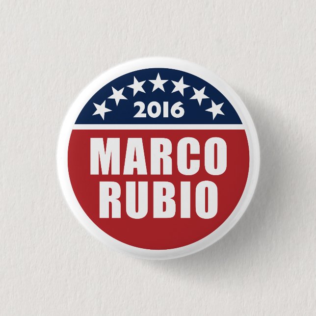 Badge Rond 2,50 Cm Marco Rubio pour le président 2016 (Devant)