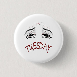 Badge Rond 2,50 Cm Mardi épuisé Humeur Drôle Relatable Bande dessinée