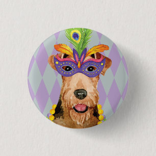 Badge Rond 2,50 Cm Mardi Gras Airedale