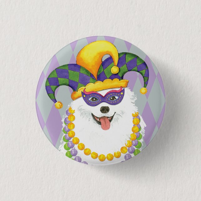 Badge Rond 2,50 Cm Mardi Gras Eskie (Devant)