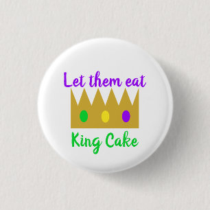 Badge Rond 2,50 Cm Mardi Gras Les Laisse Manger King Cake Crown