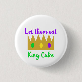 Badge Rond 2,50 Cm Mardi Gras Les Laisse Manger King Cake Crown