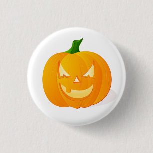 Badge Rond 2,50 Cm Mare Jack-o'-lantern Citrouille Halloween
