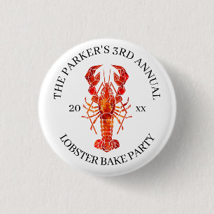Badge Rond 2,50 Cm Marée Rouge Homard cuit au four
