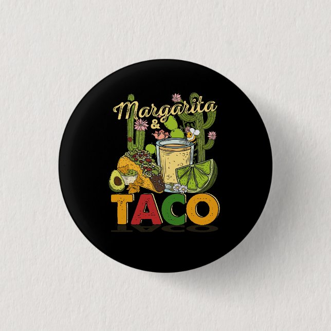 Badge Rond 2,50 Cm Margarita Tacos Funny Margarita Tequila Drinker Ta (Devant)