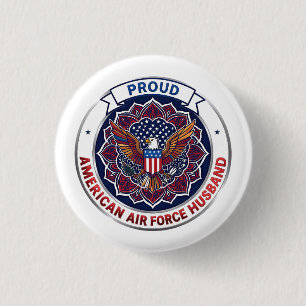 Badge Rond 2,50 Cm Mari orgueilleux de l'armée de l'air américaine