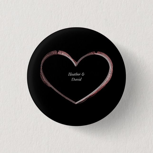 Badge Rond 2,50 Cm Mariage Cœur Amour Attrayant Charme (Devant)