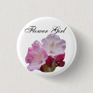Badge Rond 2,50 Cm mariage de fleurs roses rhododendron