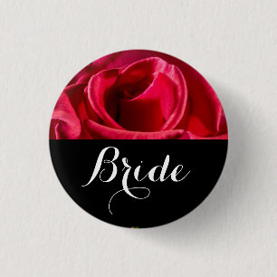 Badge Rond 2,50 Cm Mariage de mariée Red Roses