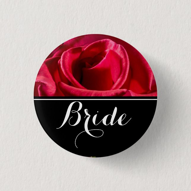 Badge Rond 2,50 Cm Mariage de mariée Red Roses (Devant)