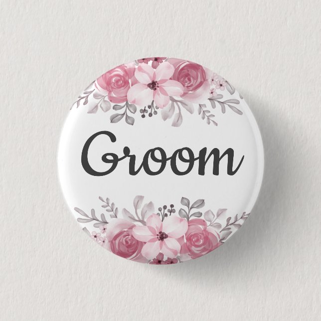 Badge Rond 2,50 Cm Mariage de printemps floral  (Devant)