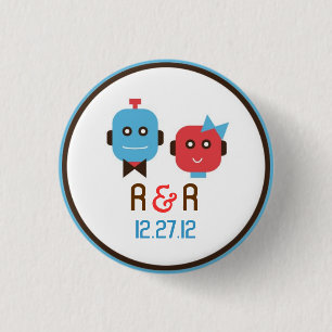 Badge Rond 2,50 Cm Mariage de thème Robot mignon