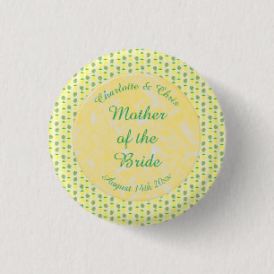 Badge Rond 2,50 Cm Mariage d'été tropical Ananas et Palm Feuille
