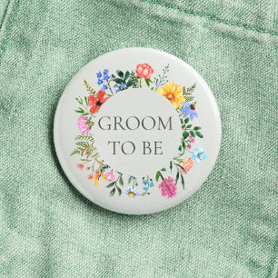 Badge Rond 2,50 Cm Mariage du marié aux fleurs sauvages 