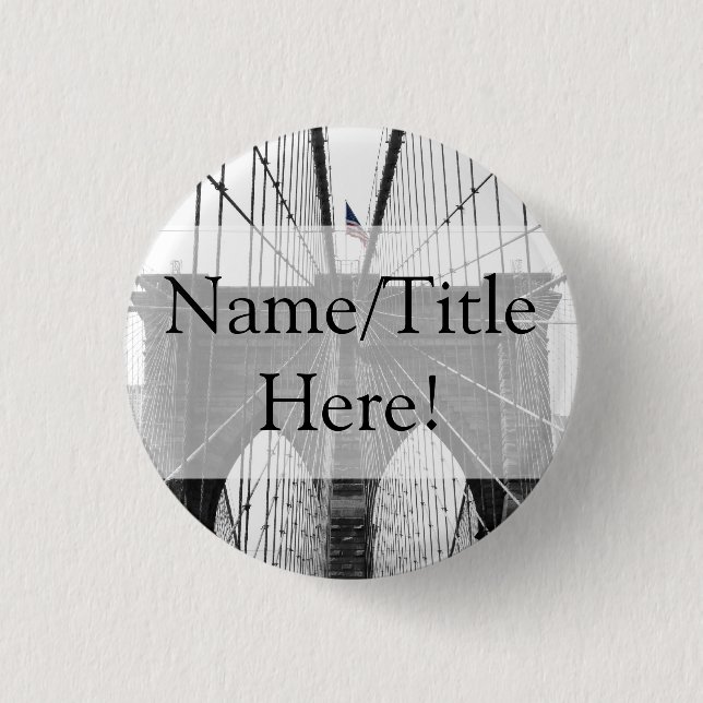 Badge Rond 2,50 Cm Mariage du pont de New York City Brooklyn (Devant)