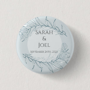 Badge Rond 2,50 Cm Mariage Élégant Boho aux Fleurs Sauvages