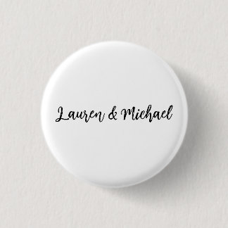 Badge Rond 2,50 Cm Mariage Élégant minimaliste classique noir blanc