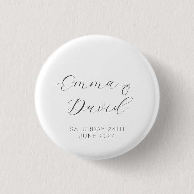 Badge Rond 2,50 Cm Mariage élégant personnalisé (Devant)