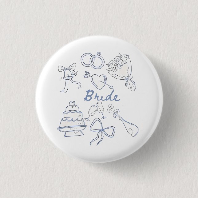Badge Rond 2,50 Cm Mariage Fiançailles Couples Mari Épouse (Devant)