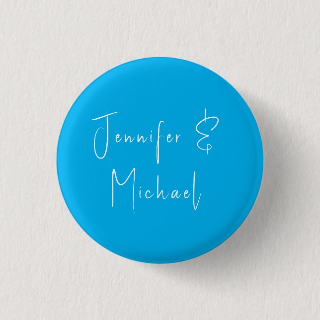 Badge Rond 2,50 Cm Mariage Professionnel Bleu Ciel Classique (Devant)