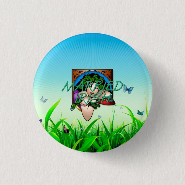 Badge Rond 2,50 Cm Marié Irlandais TEE (Devant)