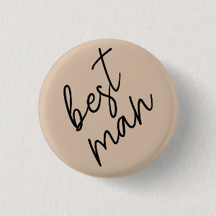 Badge Rond 2,50 Cm Mariée Moderne Écriture beige et noire