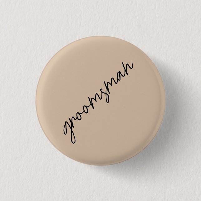 Badge Rond 2,50 Cm Mariée Moderne | Écriture Beige + Noir (Devant)