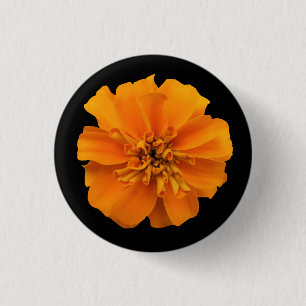Badge Rond 2,50 Cm Marigold orange en noir