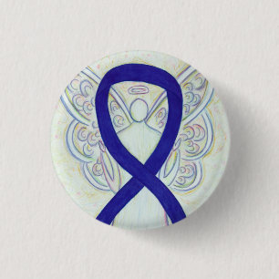 Badge Rond 2,50 Cm Marine, Indigo, Bleu foncé Sensibilisation Ruban A