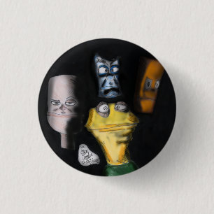 Badge Rond 2,50 Cm Marionnettes dans le noir (art de marionnette d'Er