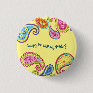 Badge Rond 2,50 Cm Marocaine Paisley Cute Colorée Anniversaire Fête