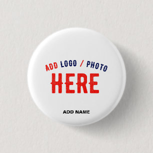 BADGE ROND 2,50 CM MARQUE BLANCHE MODERNE ET PERSONNALISABLE VÉRIFIÉE