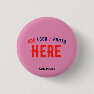 BADGE ROND 2,50 CM MARQUE VÉRIFIÉE ROSE CHAUDE MODERNE ET COUSTE