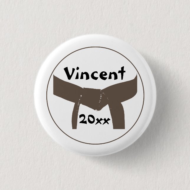Badge Rond 2,50 Cm Martial Arts Brown Belt (Devant)