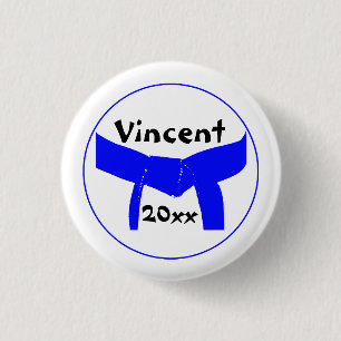 Badge Rond 2,50 Cm Martial Arts Light Ceinture Bleue