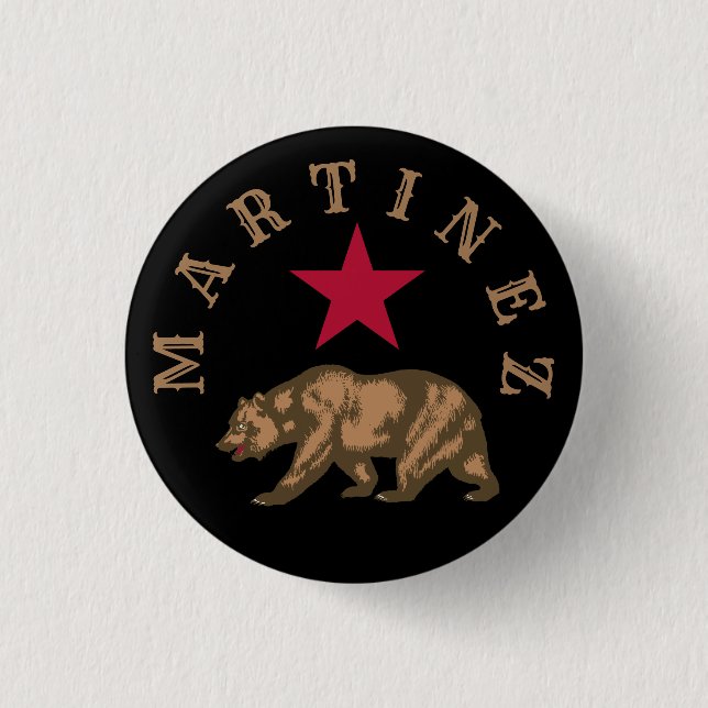 Badge Rond 2,50 Cm Martinez, Californie (Devant)