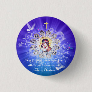 Badge Rond 2,50 Cm Mary et Jésus