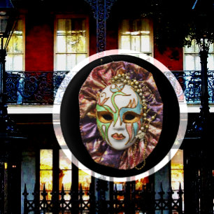 Badge Rond 2,50 Cm Mascarade, Mardi Gras, Masque de Carnaval