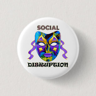 Badge Rond 2,50 Cm Masque Coloré Audacieux de Rupture de la Distancia