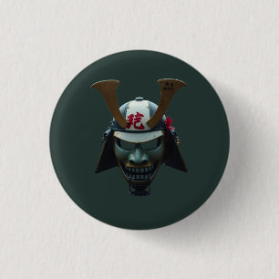 Badge Rond 2,50 Cm Masque de samouraï