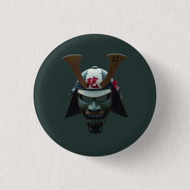 Badge Rond 2,50 Cm Masque de samouraï (Devant)