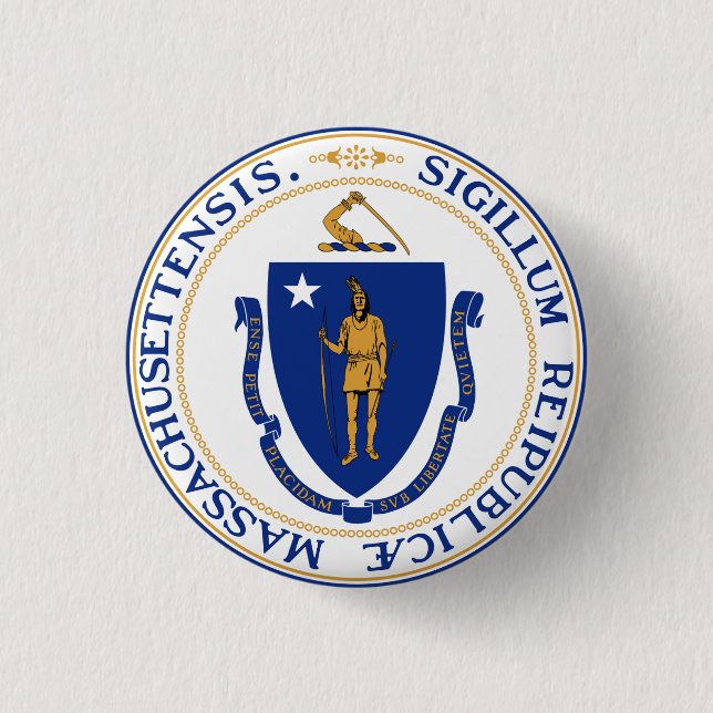 Badge Rond 2,50 Cm Massachusetts (Devant)