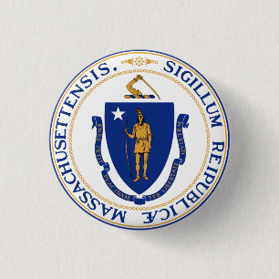 Badge Rond 2,50 Cm Massachusetts