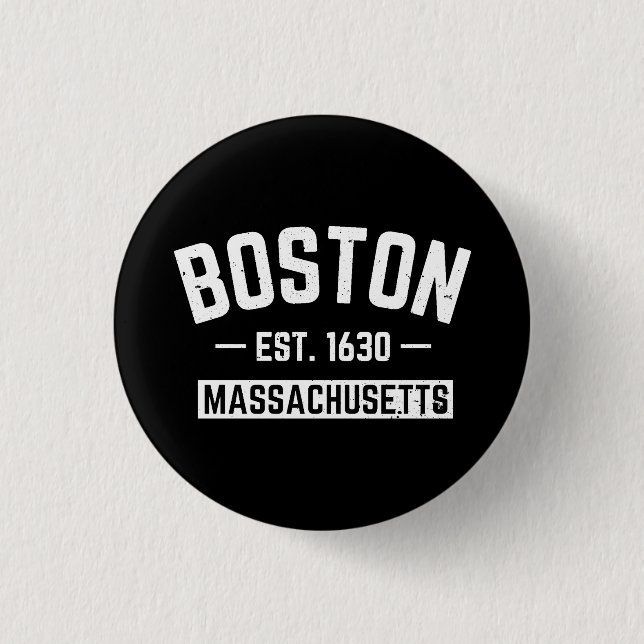 Badge Rond 2,50 Cm Massachusetts de Boston (Devant)