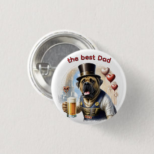 Badge Rond 2,50 Cm Mastiff Dogue anglais meilleur Papa fête des pères